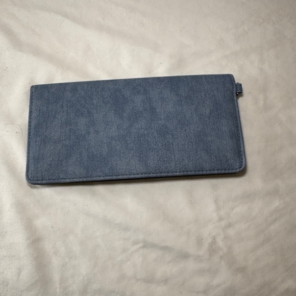 Jessica Simpson Faux Leather Slim Wristlet Wallet Color Denim - Picture 2 of 7